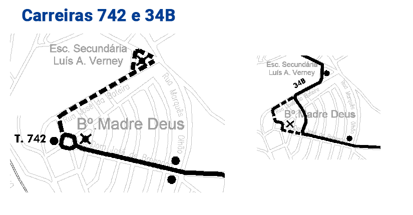 alteração da 742, 759 e 34B nos dias 4 e 5 janeiro