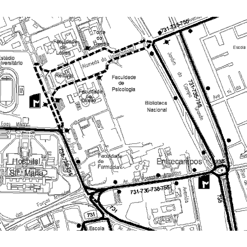mapa alteração 731-735-738-755 no dia 12 de outubro