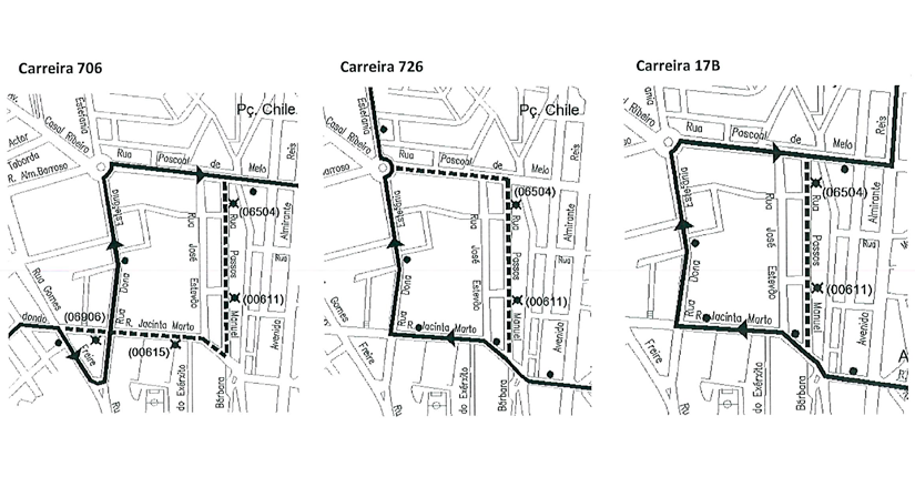 alteração 706, 726 e 17B no dia 9 abril