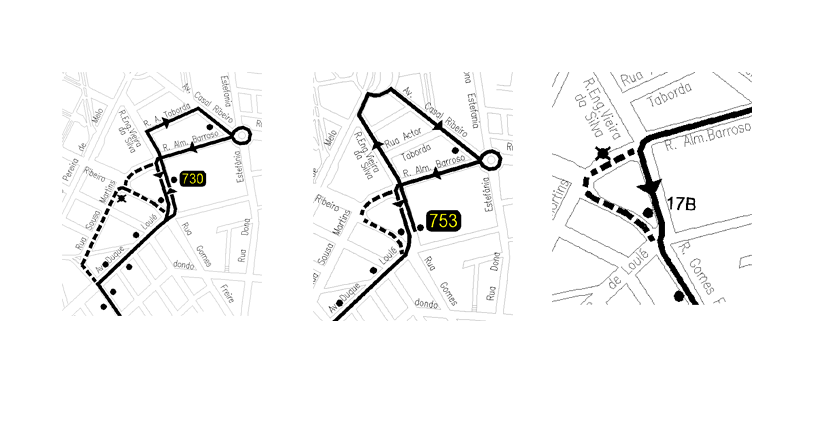 alteração 730, 753 e 17B no dia 15 jan