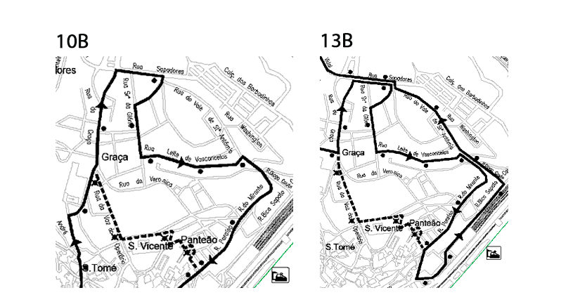 mapa alteração 734 – 10B – 13B nos dias 3 e 8 novembro